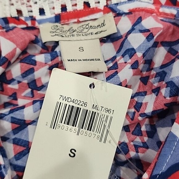 Lucky Brand Halter Top Embroidered Crocheted Lace Strap NWT Women's Small - Picture 5 of 7